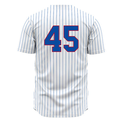 LA Tech - NCAA Baseball : Easton Sanders - White Pinstripe Jersey-1