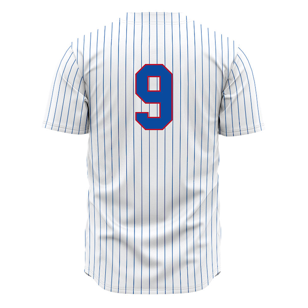 LA Tech - NCAA Baseball : Colton Coates - White Pinstripe Jersey-1