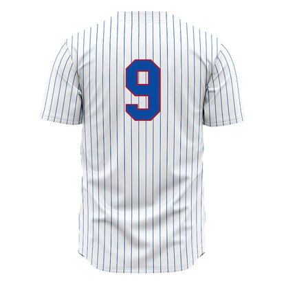 LA Tech - NCAA Baseball : Colton Coates - White Pinstripe Jersey-1
