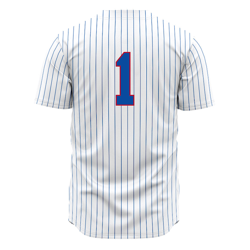 LA Tech - NCAA Baseball : Wesley Scott - White Pinstripe Jersey-1