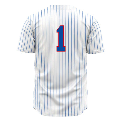 LA Tech - NCAA Baseball : Wesley Scott - White Pinstripe Jersey-1