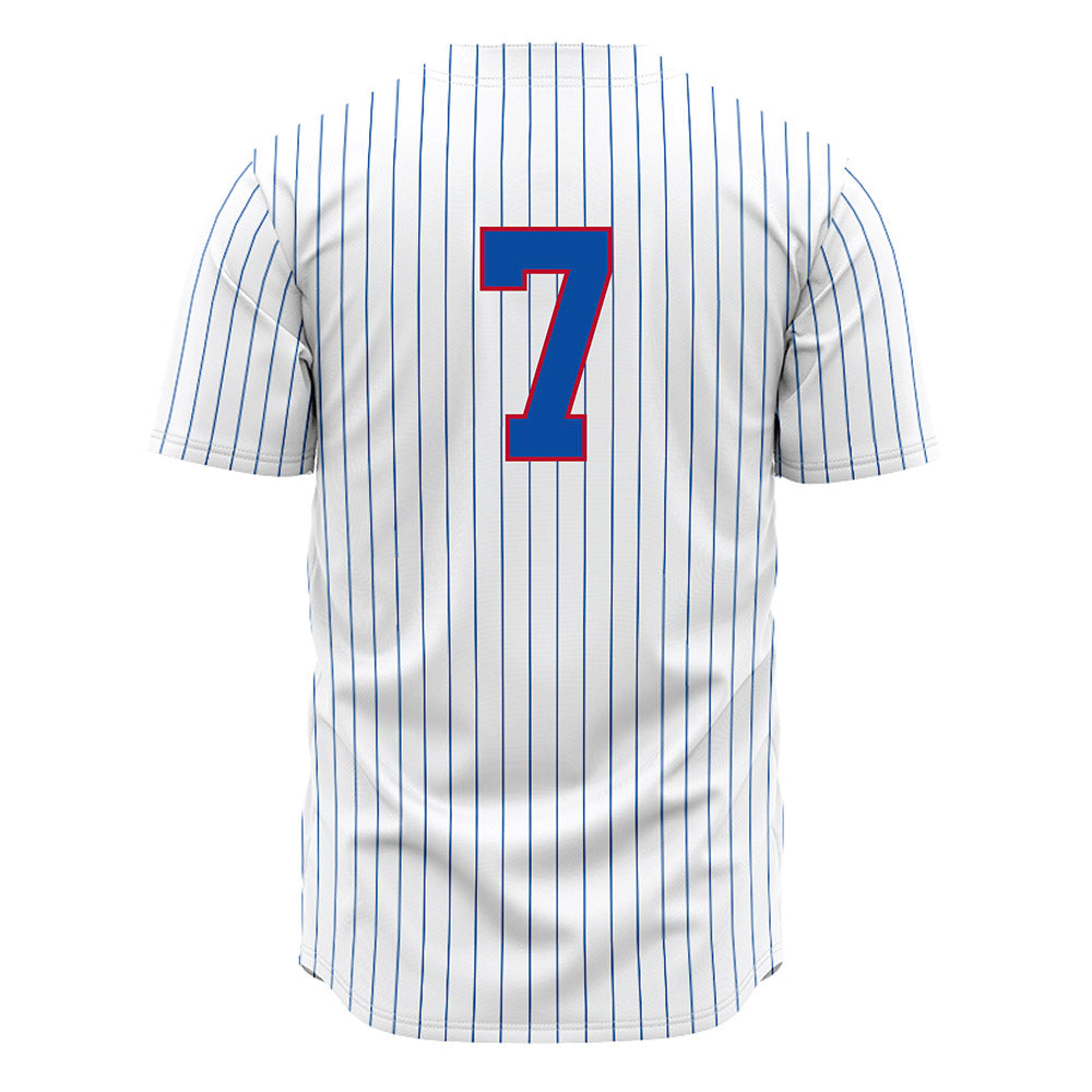 LA Tech - NCAA Baseball : Hudson Rowan - White Pinstripe Jersey-1
