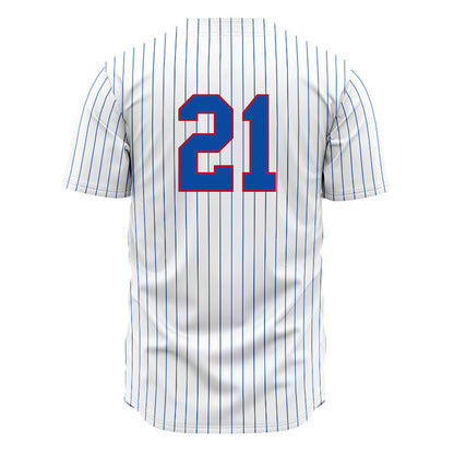 LA Tech - NCAA Baseball : Hudson Hartgrove - White Pinstripe Jersey-1