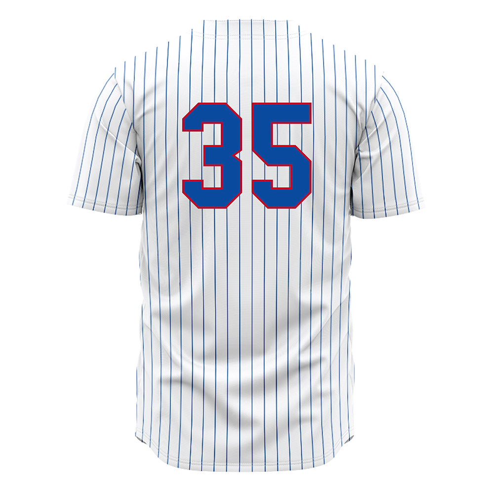 LA Tech - NCAA Baseball : Drew Ferguson - White Pinstripe Jersey-1