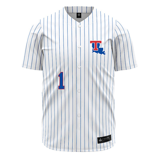 LA Tech - NCAA Baseball : Wesley Scott - White Pinstripe Jersey-0