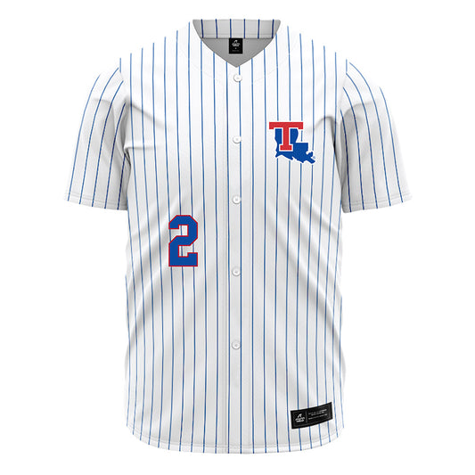 LA Tech - NCAA Baseball : Nathan Houston - White Pinstripe Jersey-0