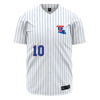 LA Tech - NCAA Baseball : Brooks Roberson - White Pinstripe Jersey-0