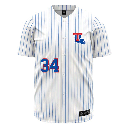 LA Tech - NCAA Baseball : Declan Dahl - White Pinstripe Jersey-0