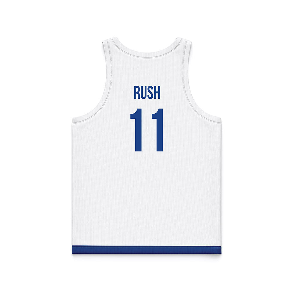 Drake - NCAA Men's Basketball : LJ Rush - White Basketball Jersey-1