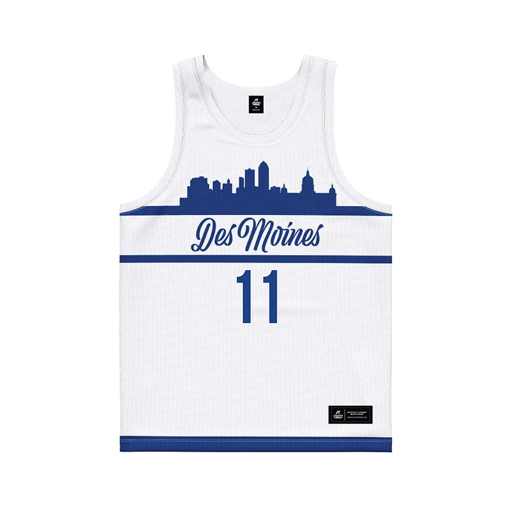 Drake - NCAA Men's Basketball : LJ Rush - White Basketball Jersey-0