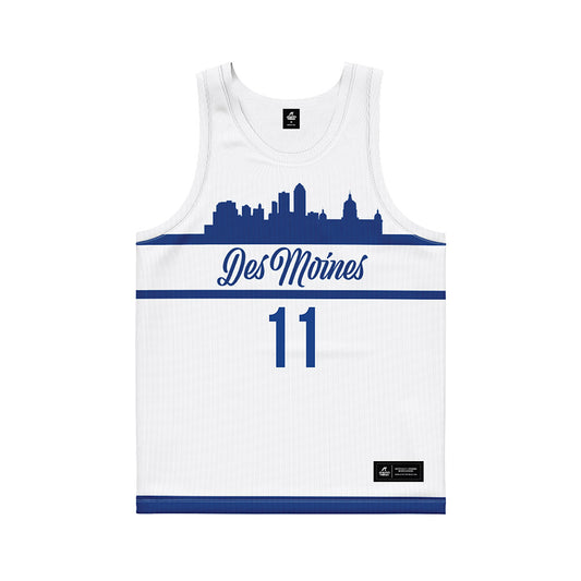 Drake - NCAA Men's Basketball : LJ Rush - White Basketball Jersey-0