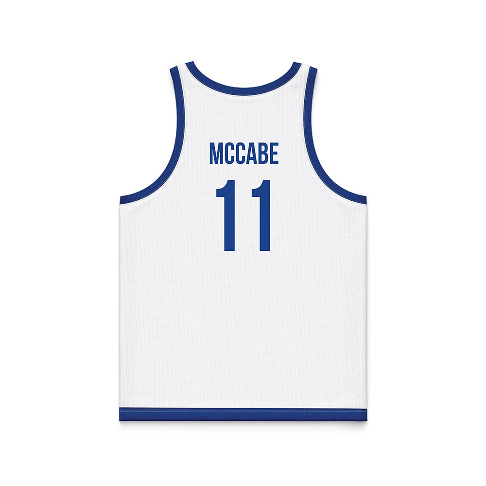 Drake - NCAA Women's Basketball : Peyton McCabe - White Basketball Jersey-1