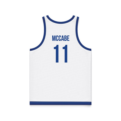 Drake - NCAA Women's Basketball : Peyton McCabe - White Basketball Jersey-1