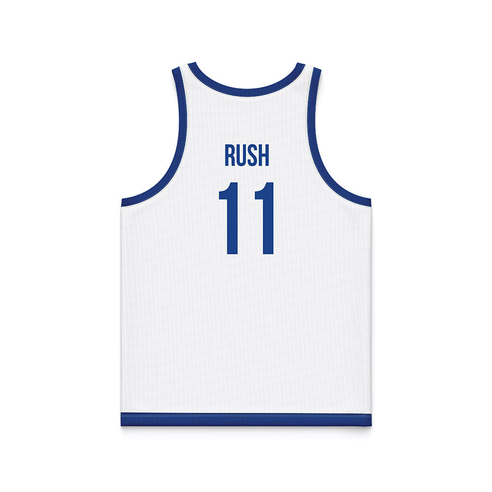 Drake - NCAA Men's Basketball : LJ Rush - White Basketball Jersey-1