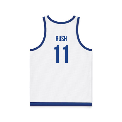 Drake - NCAA Men's Basketball : LJ Rush - White Basketball Jersey-1