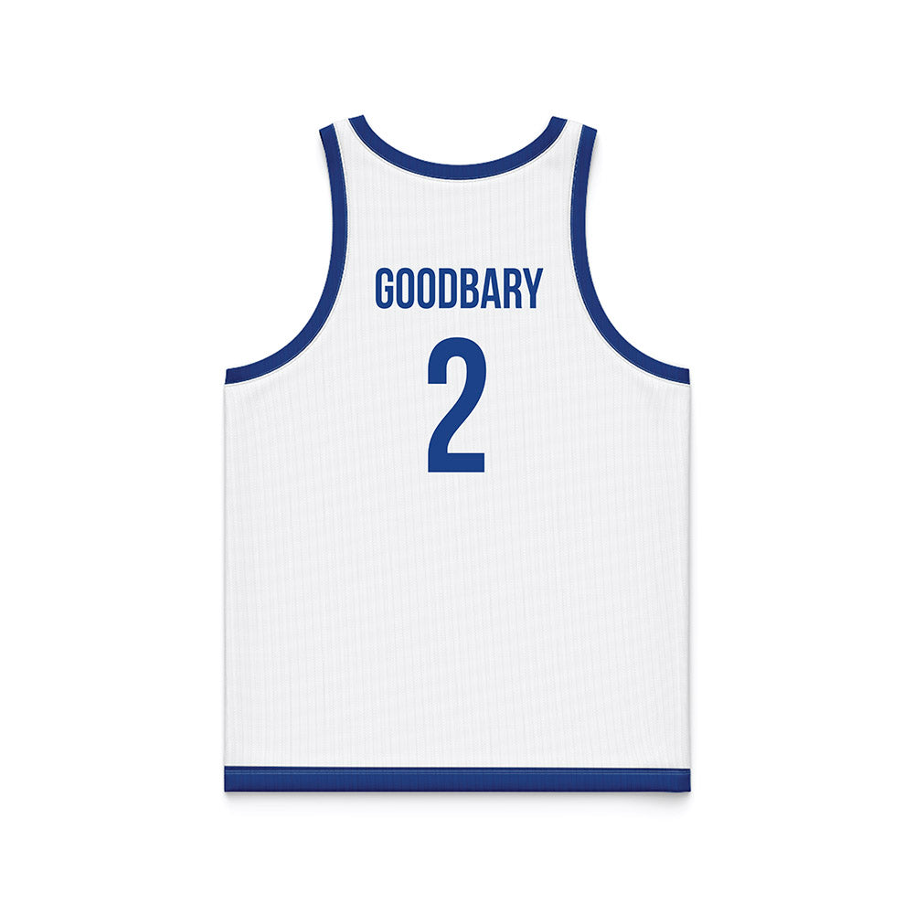 Drake - NCAA Men's Basketball : Griffen Goodbary - White Basketball Jersey-1