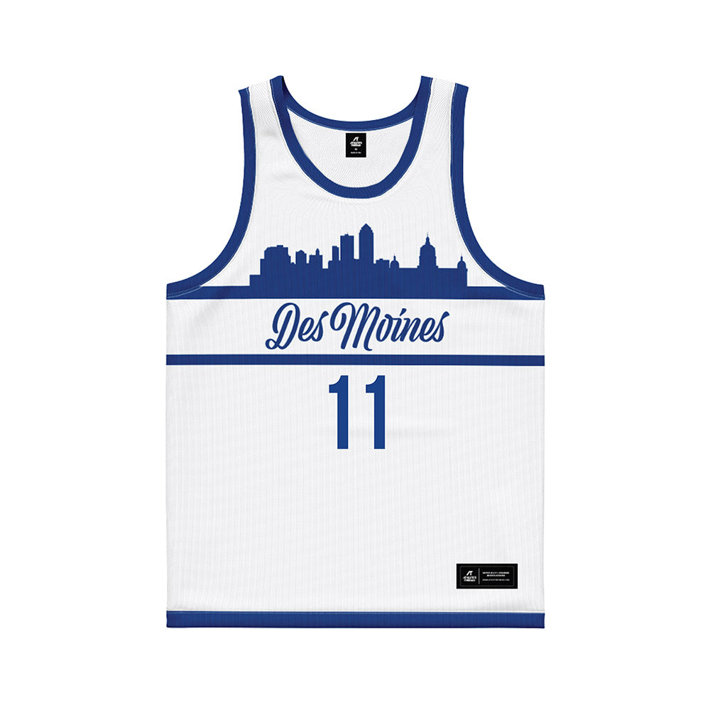 Drake - NCAA Men's Basketball : LJ Rush - White Basketball Jersey-0