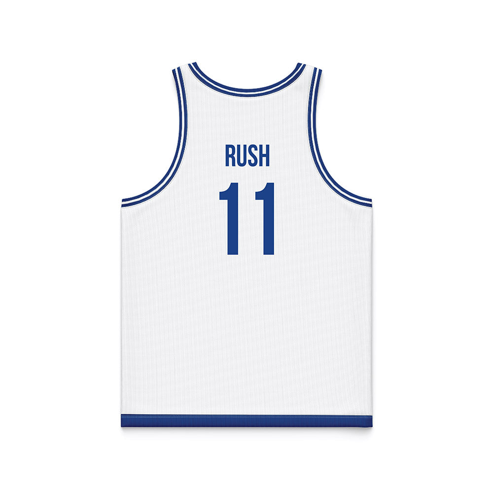 Drake - NCAA Men's Basketball : LJ Rush - White Basketball Jersey-1