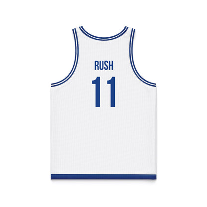 Drake - NCAA Men's Basketball : LJ Rush - White Basketball Jersey-1