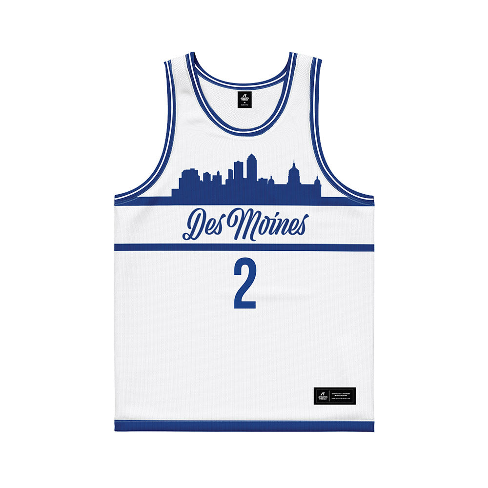 Drake - NCAA Men's Basketball : Griffen Goodbary - White Basketball Jersey-0