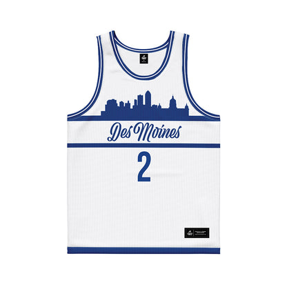 Drake - NCAA Men's Basketball : Griffen Goodbary - White Basketball Jersey-0