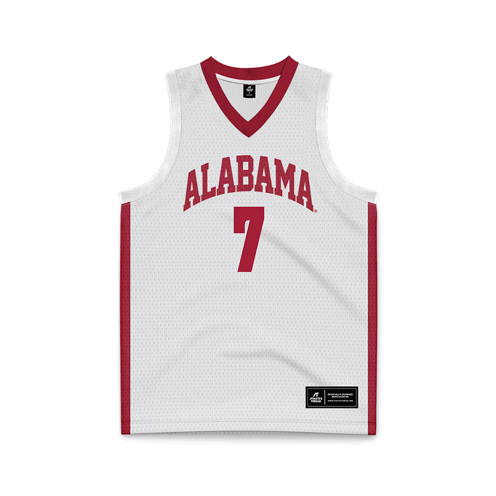 Alabama - NCAA Women's Basketball : Waiata Jennings - White Basketball Jersey-1
