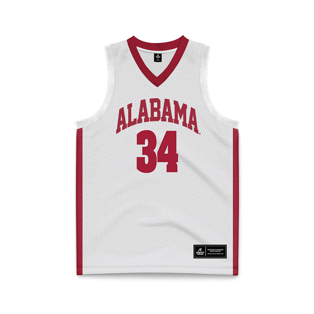 Alabama - NCAA Men's Basketball : Collins Onyejiaka - White Basketball Jersey-1