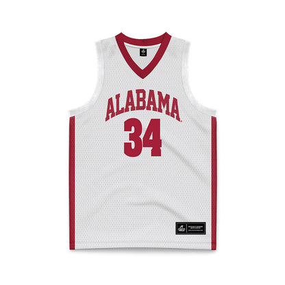 Alabama - NCAA Men's Basketball : Collins Onyejiaka - White Basketball Jersey-1