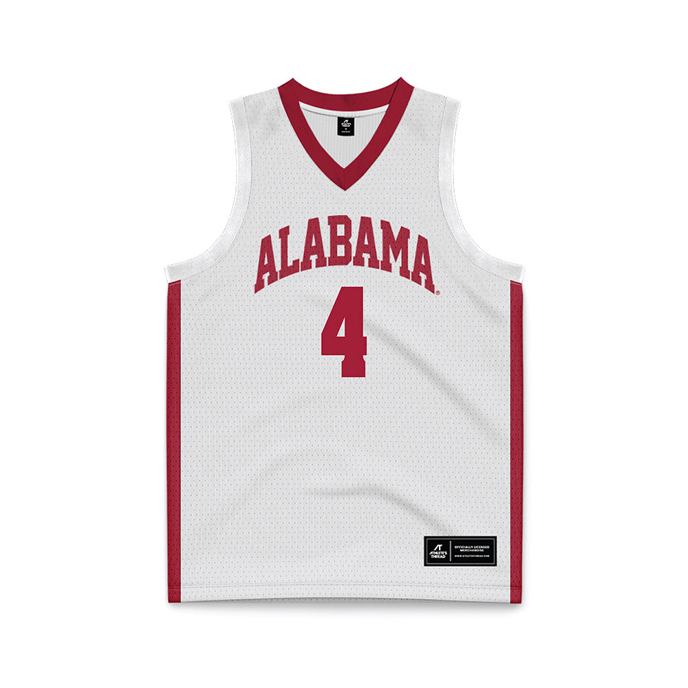 Alabama - NCAA Men's Basketball : Davion Hannah - White Basketball Jersey-1