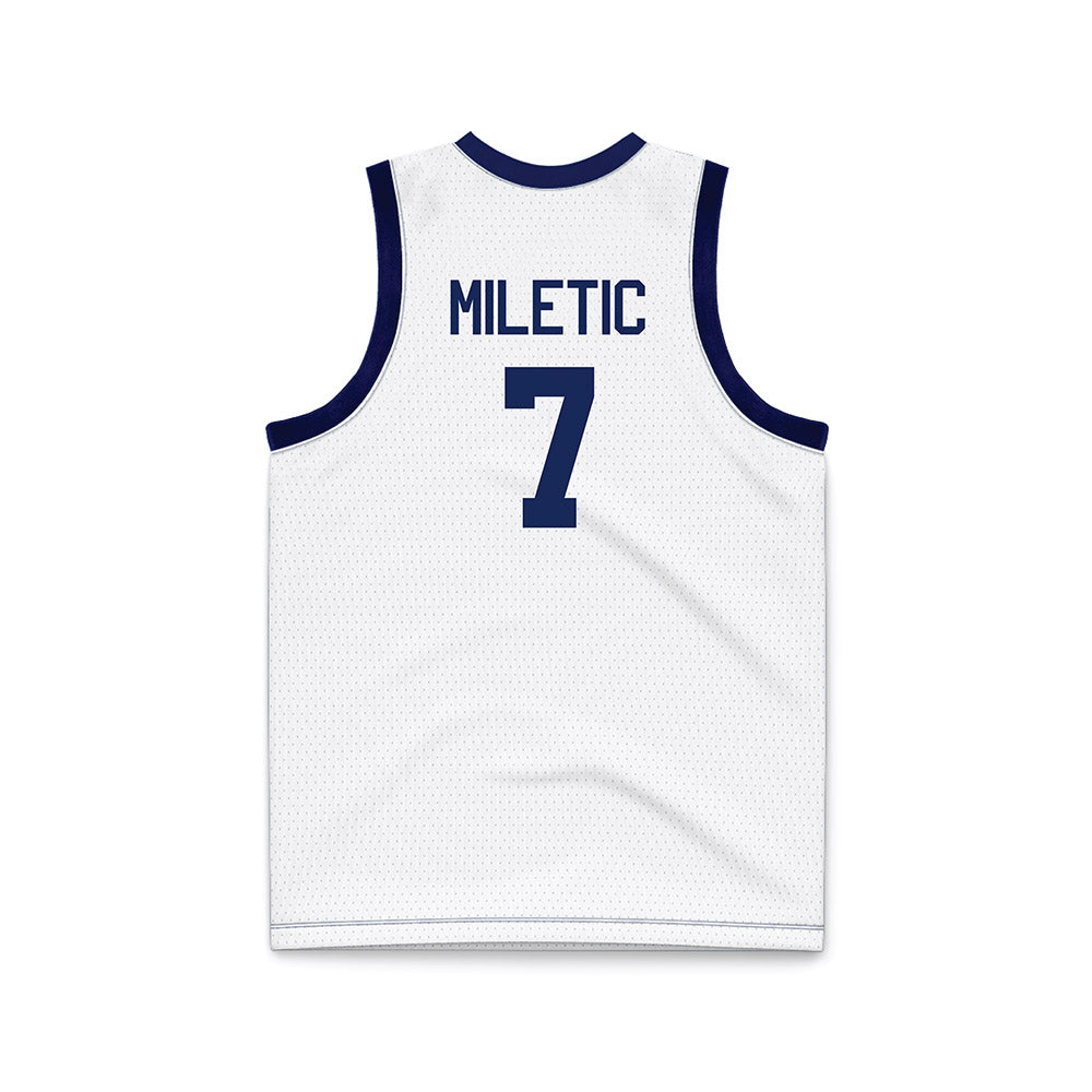 Marquette - NCAA Men's Basketball : Ian Miletic - White Basketball Jersey-1