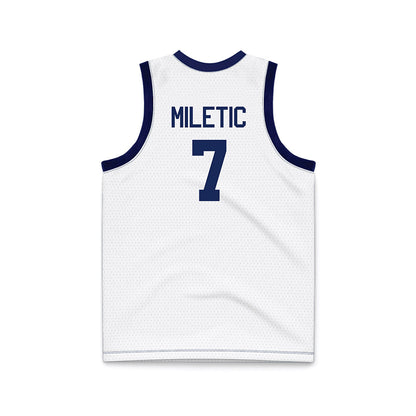 Marquette - NCAA Men's Basketball : Ian Miletic - White Basketball Jersey-1