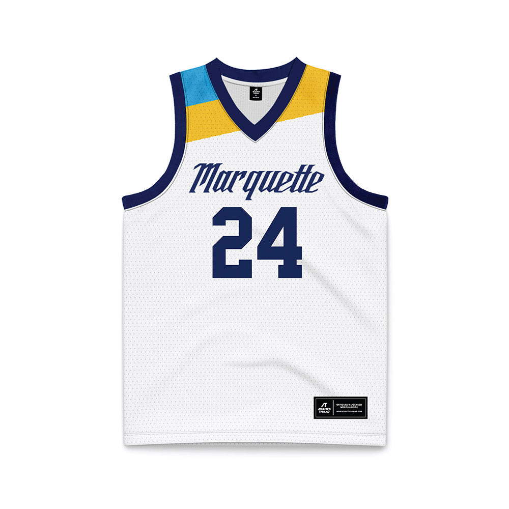Marquette - NCAA Women's Basketball : JJ Barnes - White Basketball Jersey-0