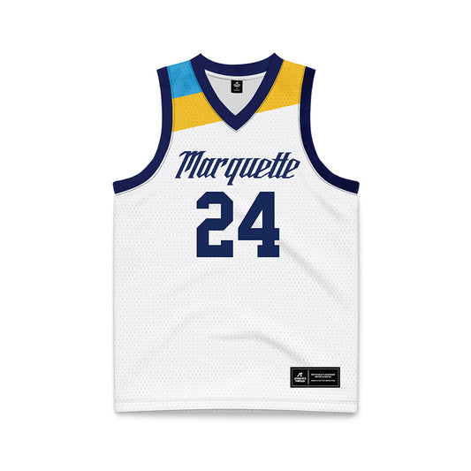 Marquette - NCAA Women's Basketball : JJ Barnes - White Basketball Jersey-0