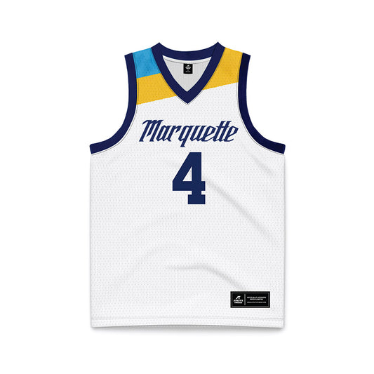 Marquette - NCAA Men's Basketball : Nolan Minessale - White Basketball Jersey-0
