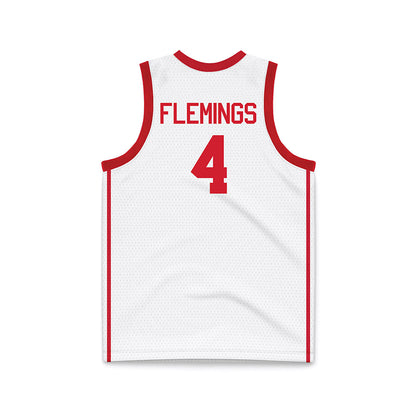 Houston - NCAA Men's Basketball : Kingston Flemings - White Basketball Jersey-1