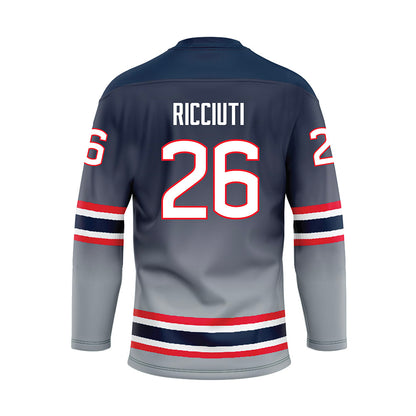 UConn - NCAA Women's Ice Hockey : Leila Ricciuti - Grey Hockey Jersey-1