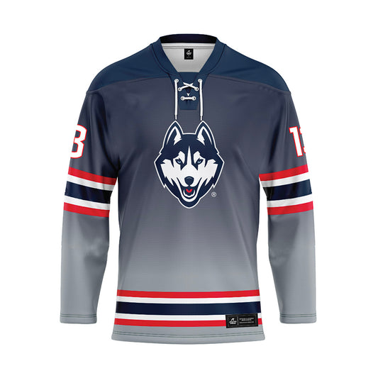 UConn - NCAA Women's Ice Hockey : Emma Eryou - Grey Hockey Jersey