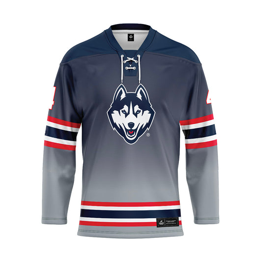 UConn - NCAA Women's Ice Hockey : Teagan Vaughan - Grey Hockey Jersey-0