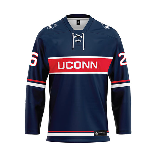 UConn - NCAA Women's Ice Hockey : Leila Ricciuti - Navy Hockey Jersey-0