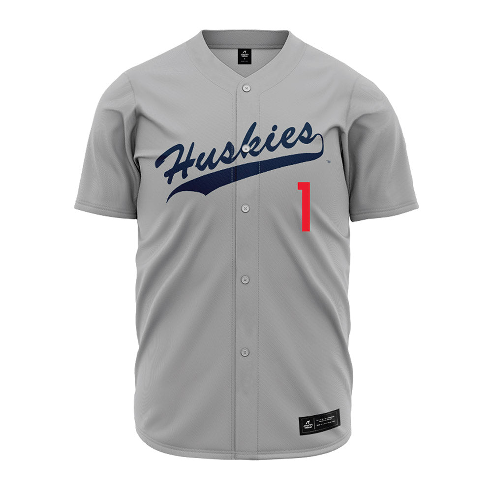 UConn - NCAA Baseball : Christopher Polemeni - Gray Jersey-0