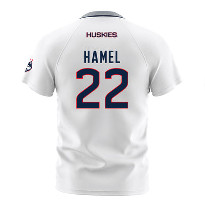 UConn - NCAA Men's Soccer : Johan Hamel - White Soccer Jersey-1