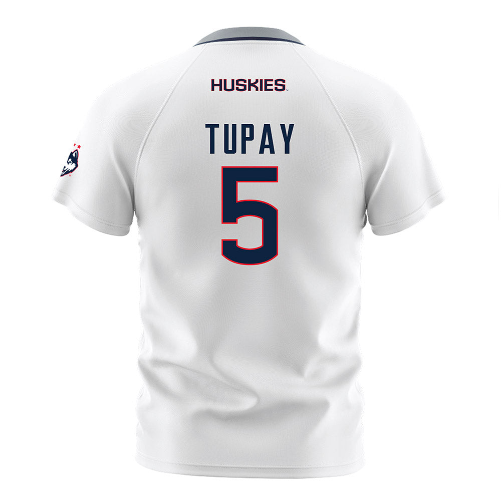 UConn - NCAA Men's Soccer : Alex Tupay - White Soccer Jersey-1