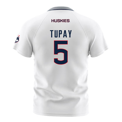UConn - NCAA Men's Soccer : Alex Tupay - White Soccer Jersey-1