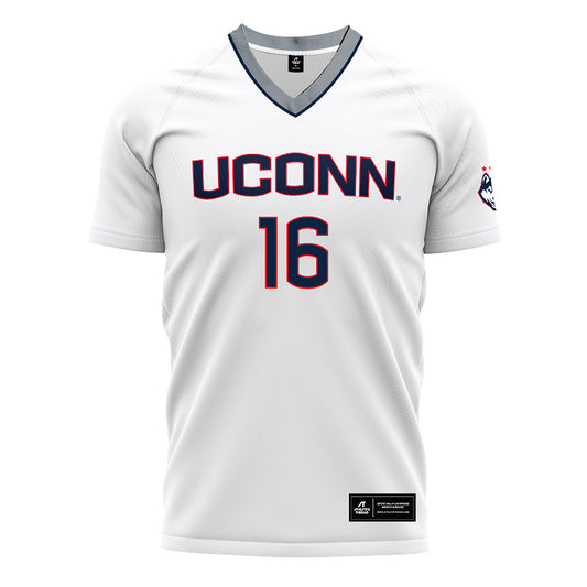 UConn - NCAA Men's Soccer : Jacques Mason - White Soccer Jersey-0