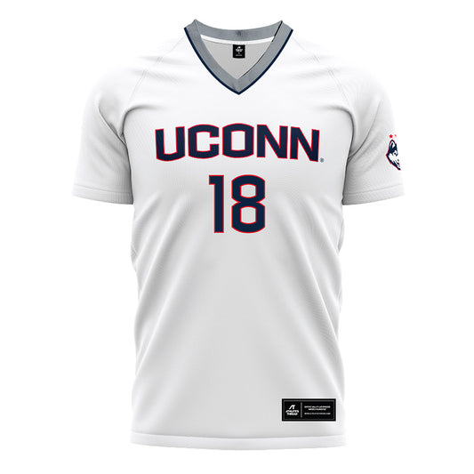UConn - NCAA Men's Soccer : Charlie Holmes - White Soccer Jersey-0