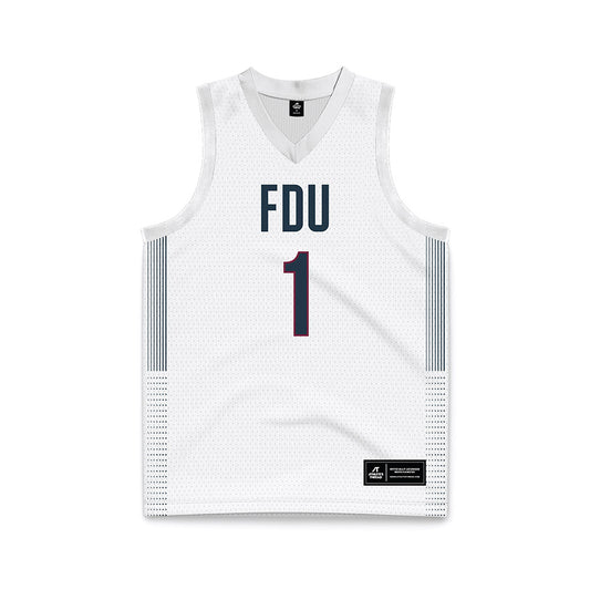 FDU - NCAA Men's Basketball : Kody Frey - White Basketball Jersey-0