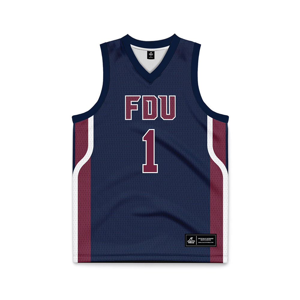 FDU - NCAA Men's Basketball : Kody Frey - Blue Basketball Jersey-0
