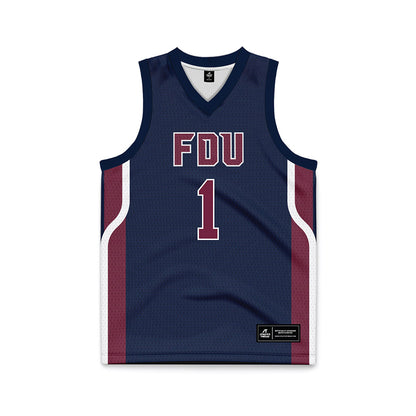FDU - NCAA Men's Basketball : Kody Frey - Blue Basketball Jersey-0