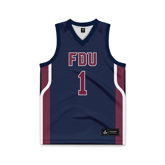 FDU - NCAA Men's Basketball : Kody Frey - Blue Basketball Jersey-0