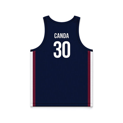 FDU - NCAA Men's Basketball : Andrew Canda - Blue Basketball Jersey-1